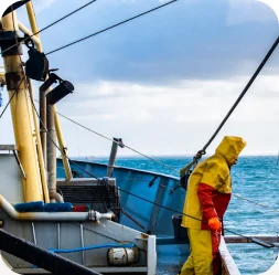 Fisher working aboard a vessel