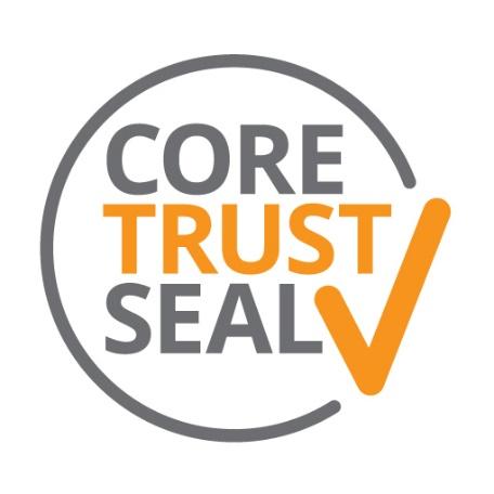 CoreTrustSeal certification mark in grey and orange.